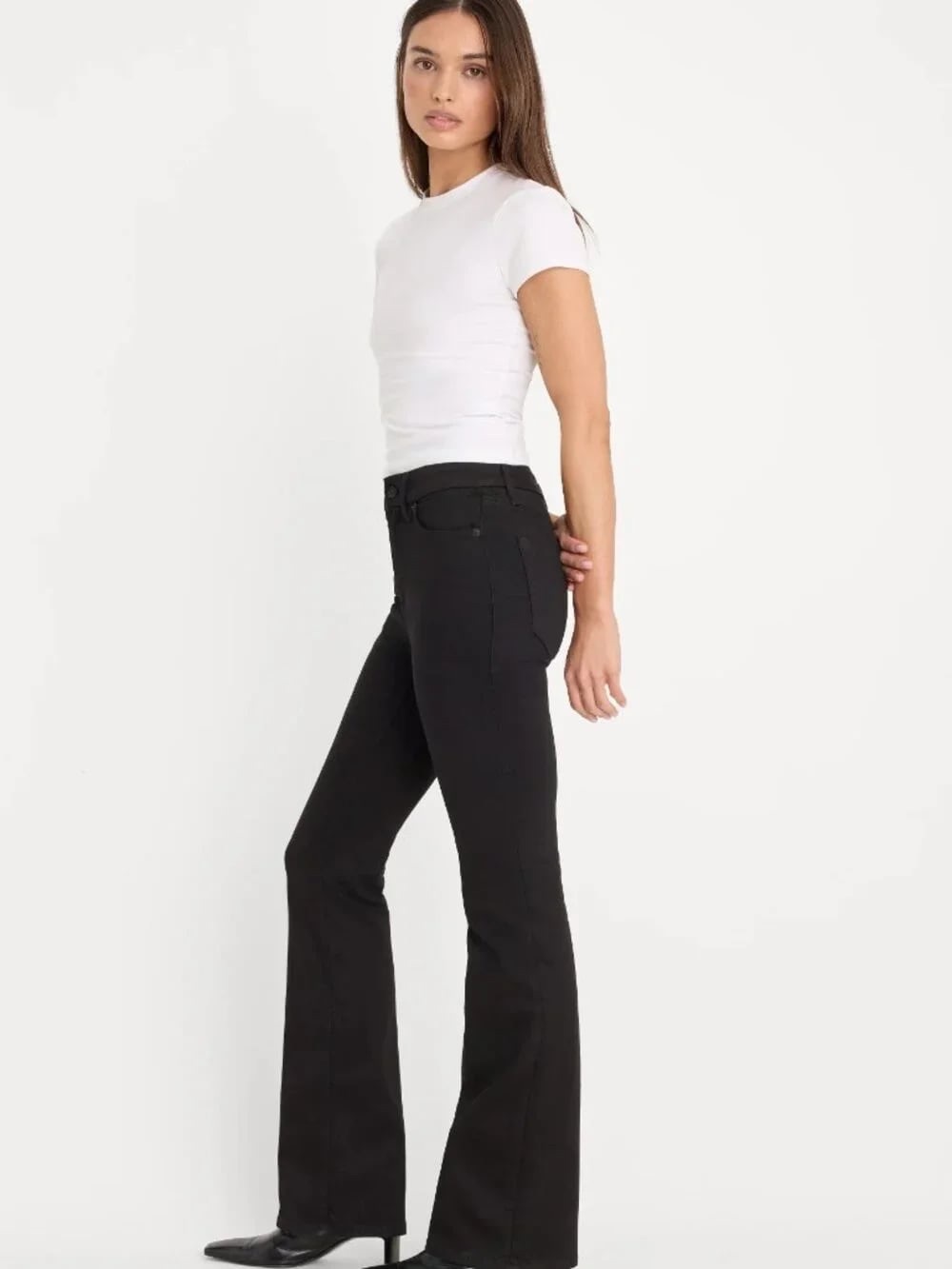 Good American Good Classic High Rise Bootcut Jeans NWT Black Size 6